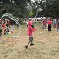 Harry leaps after bubbles, Maui Waui Festival, Hill Farm, Gressenhall, Norfolk - 28th August 2021