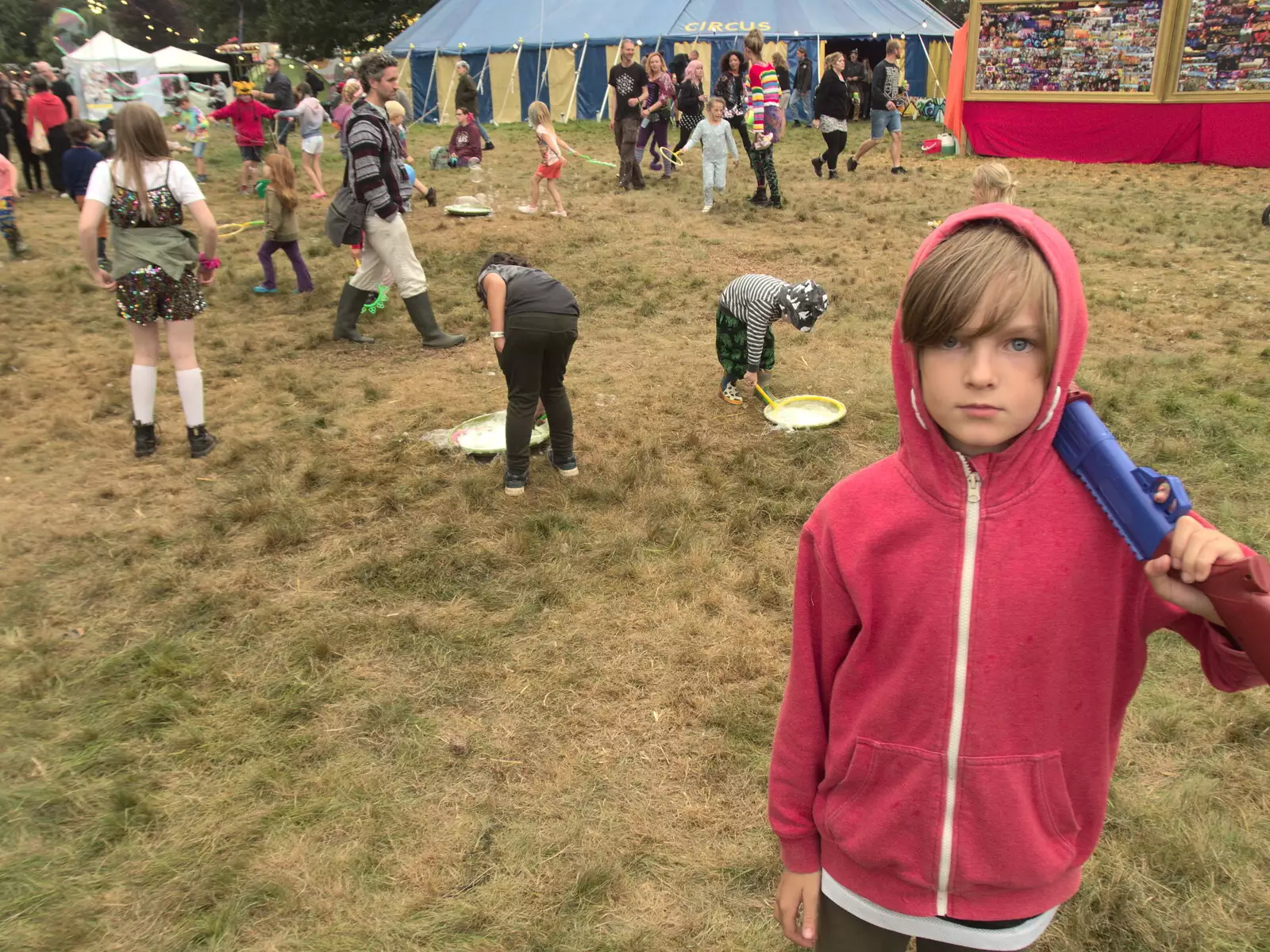 Harry's locked and loaded, from Maui Waui Festival, Hill Farm, Gressenhall, Norfolk - 28th August 2021