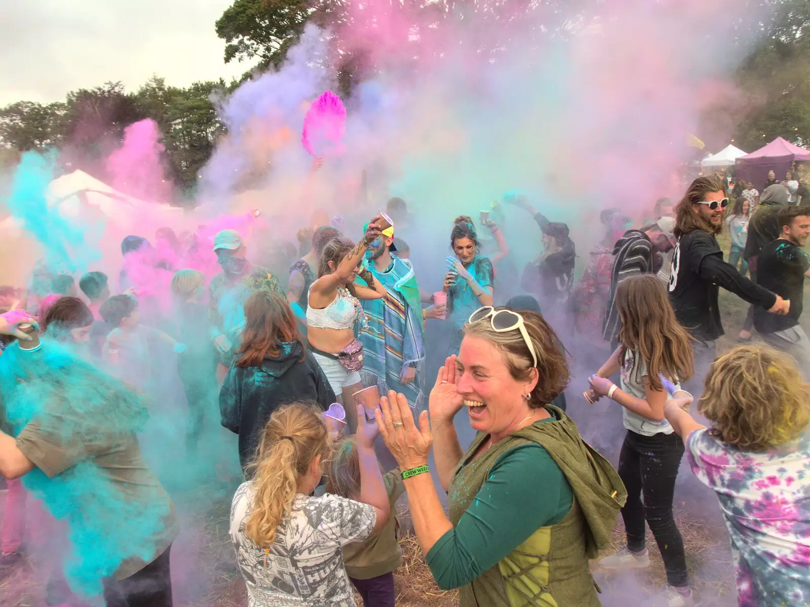 The paint flies, from Maui Waui Festival, Hill Farm, Gressenhall, Norfolk - 28th August 2021