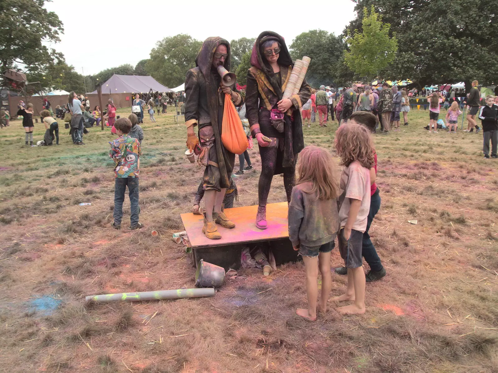 Some children ask if there's any more, from Maui Waui Festival, Hill Farm, Gressenhall, Norfolk - 28th August 2021