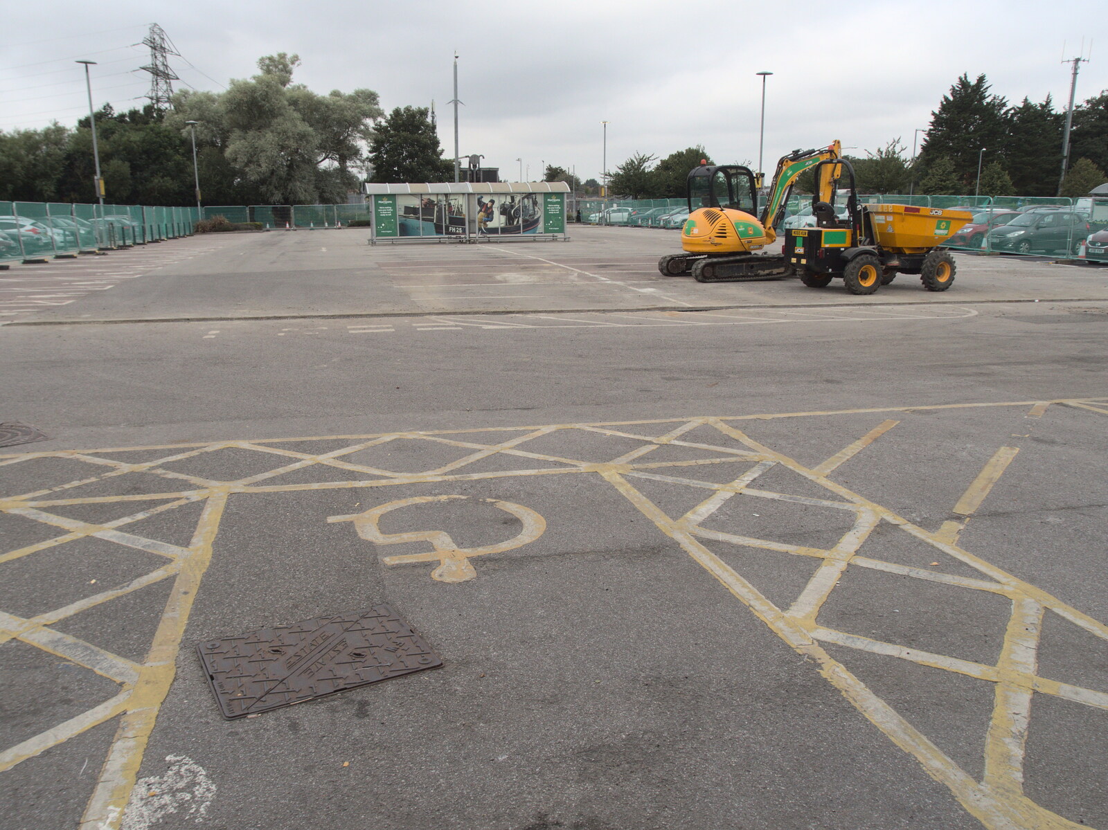 Morrison's car park is closed for resurfacing from A Few Hours at the Fair, Fair Green, Diss, Norfolk - 5th September 2021