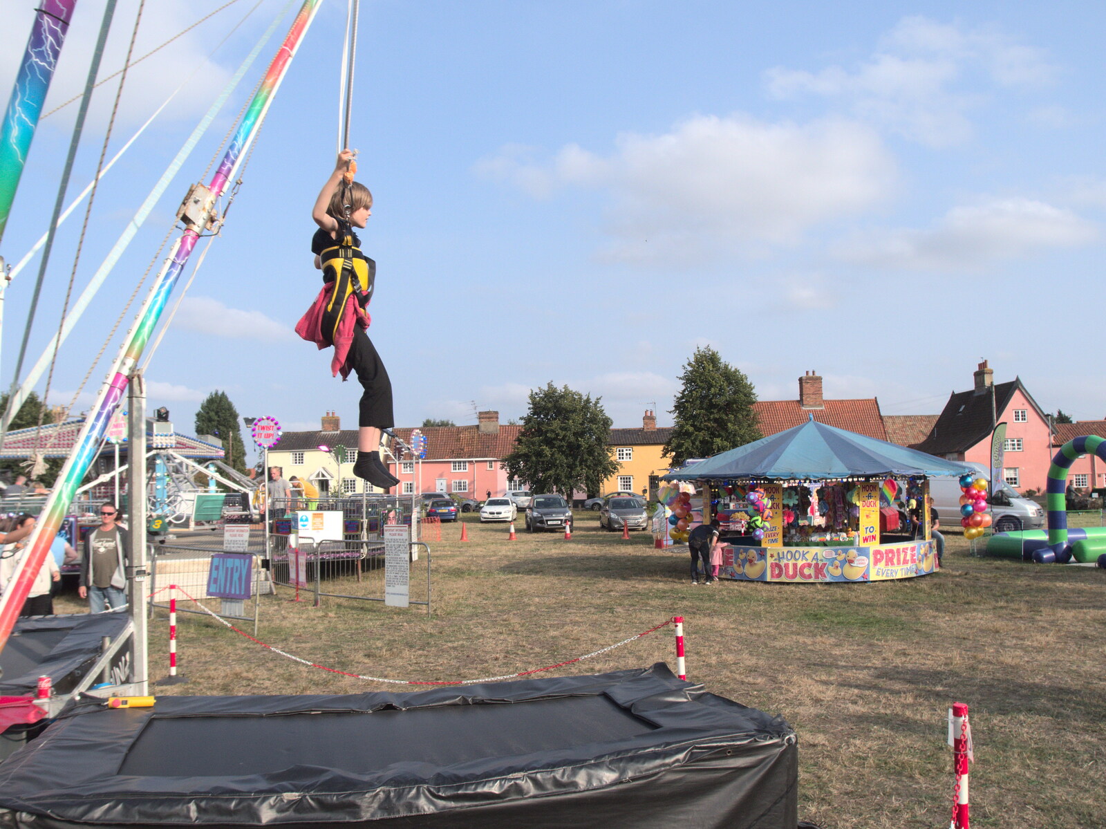 Harry bounces over Fair Green from A Few Hours at the Fair, Fair Green, Diss, Norfolk - 5th September 2021