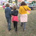 Fred, Harry and Isobel head off, A Few Hours at the Fair, Fair Green, Diss, Norfolk - 5th September 2021
