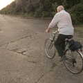 Mick the Brick on his bike, The Last Weavers Ever, Market Hill, Diss, Norfolk - 10th September 2021