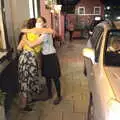 Isobel and Katrina have a hug, The Last Weavers Ever, Market Hill, Diss, Norfolk - 10th September 2021