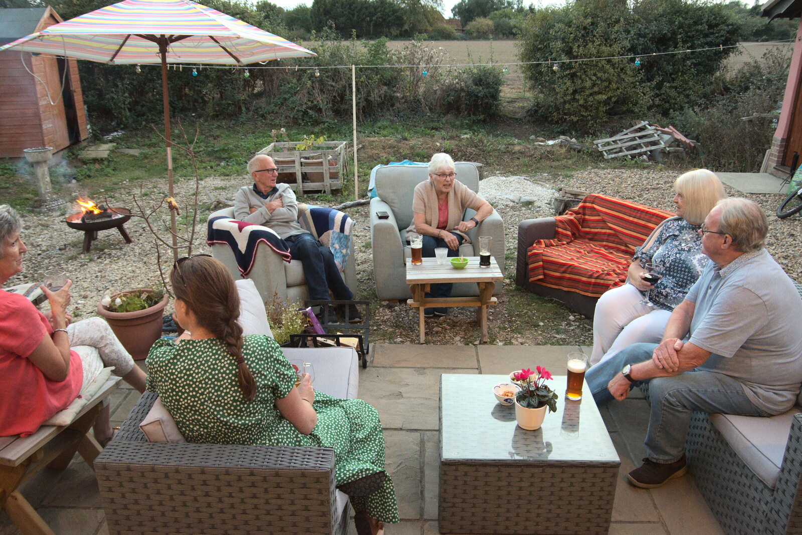 Spam and John chat to the new neighbours from A Summer Party and an Airfield Walk with Clive, Brome, Suffolk - 11th September 2021