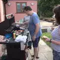 Clive sorts out barbequed bacon for breakfast, A Summer Party and an Airfield Walk with Clive, Brome, Suffolk - 11th September 2021