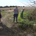 Suzanne looks for remains of the old village, A Summer Party and an Airfield Walk with Clive, Brome, Suffolk - 11th September 2021