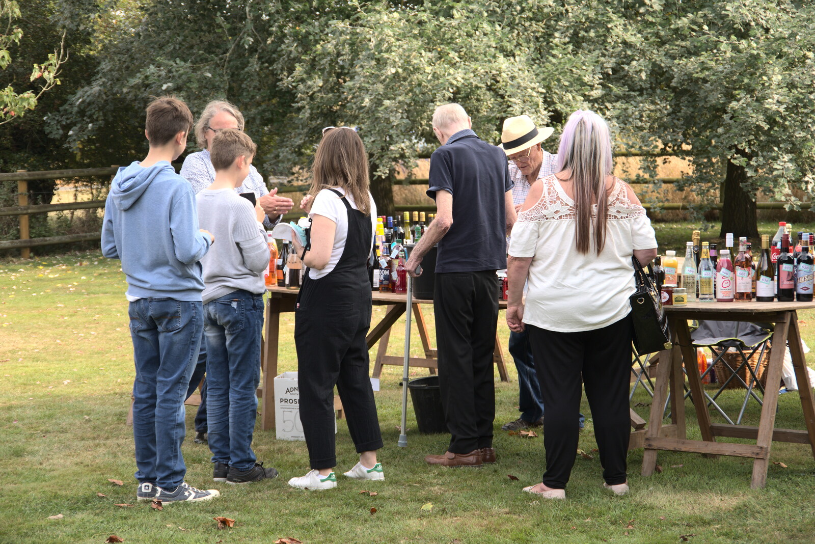 Grandad's at the bottle raffle from The Brome and Oakley Fête, Oakley Hall, Suffolk - 19th September 2021