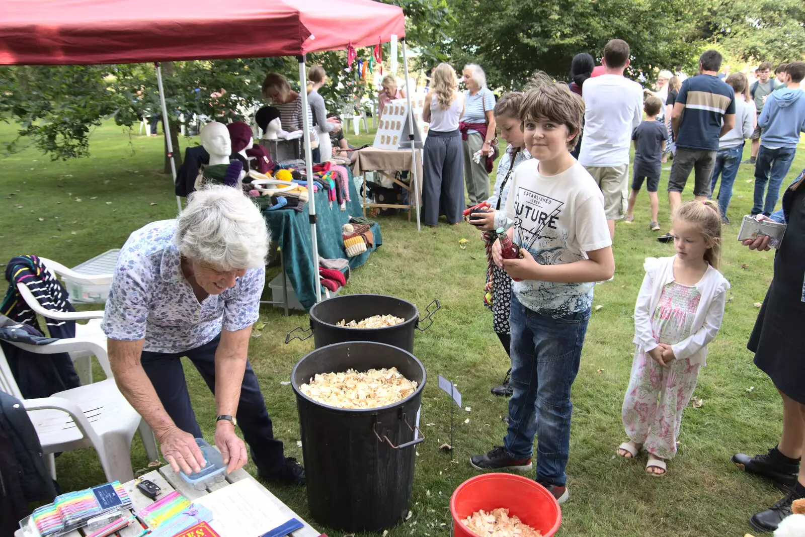 Fred does the lucky dip, from The Brome and Oakley Fête, Oakley Hall, Suffolk - 19th September 2021