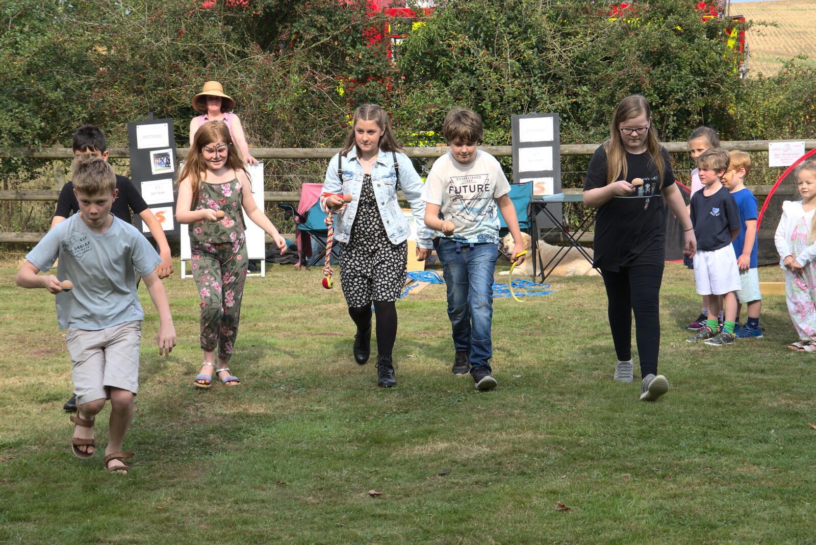 Fred runs off from The Brome and Oakley Fête, Oakley Hall, Suffolk - 19th September 2021