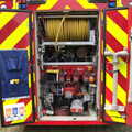 The back of a fire engine, The Brome and Oakley Fête, Oakley Hall, Suffolk - 19th September 2021