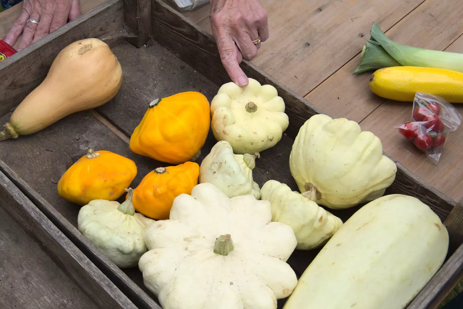 Funky squashes and gourds in a tray, from The Brome and Oakley Fête, Oakley Hall, Suffolk - 19th September 2021