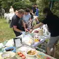 Mike gets some tea, The Brome and Oakley Fête, Oakley Hall, Suffolk - 19th September 2021