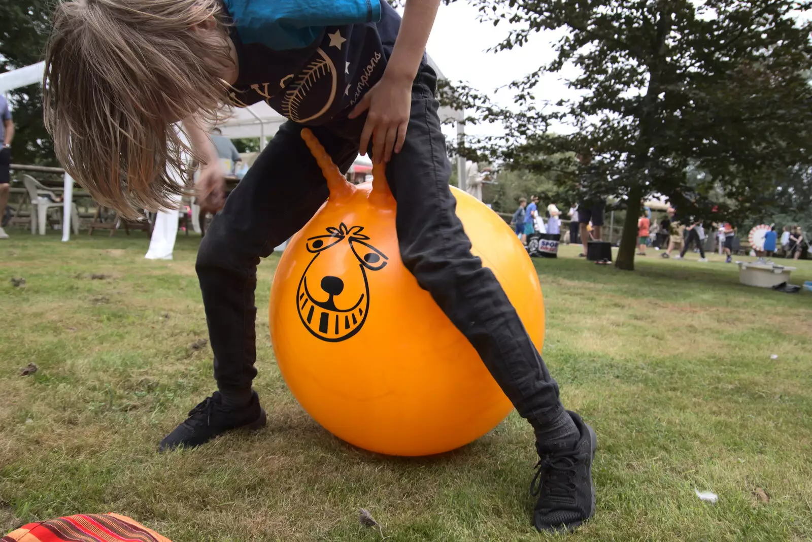 Harry and the hopper, from The Brome and Oakley Fête, Oakley Hall, Suffolk - 19th September 2021