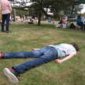 Fred flakes out on the grass, The Brome and Oakley Fête, Oakley Hall, Suffolk - 19th September 2021