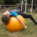 Harry relaxes on the space hopper, The Brome and Oakley Fête, Oakley Hall, Suffolk - 19th September 2021