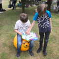 Fred has a go on the space hopper, The Brome and Oakley Fête, Oakley Hall, Suffolk - 19th September 2021