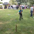 Harry plays quoits, The Brome and Oakley Fête, Oakley Hall, Suffolk - 19th September 2021