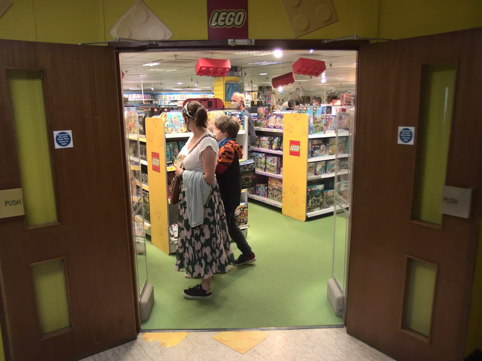 Isobel and Fred in the toy department, from BSCC at Ampersand and Birthday Lego at Jarrold's, Norwich, Norfolk - 25th September 2021