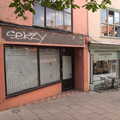 2021 A closed-down shop has been sprayed 'Sekzy'