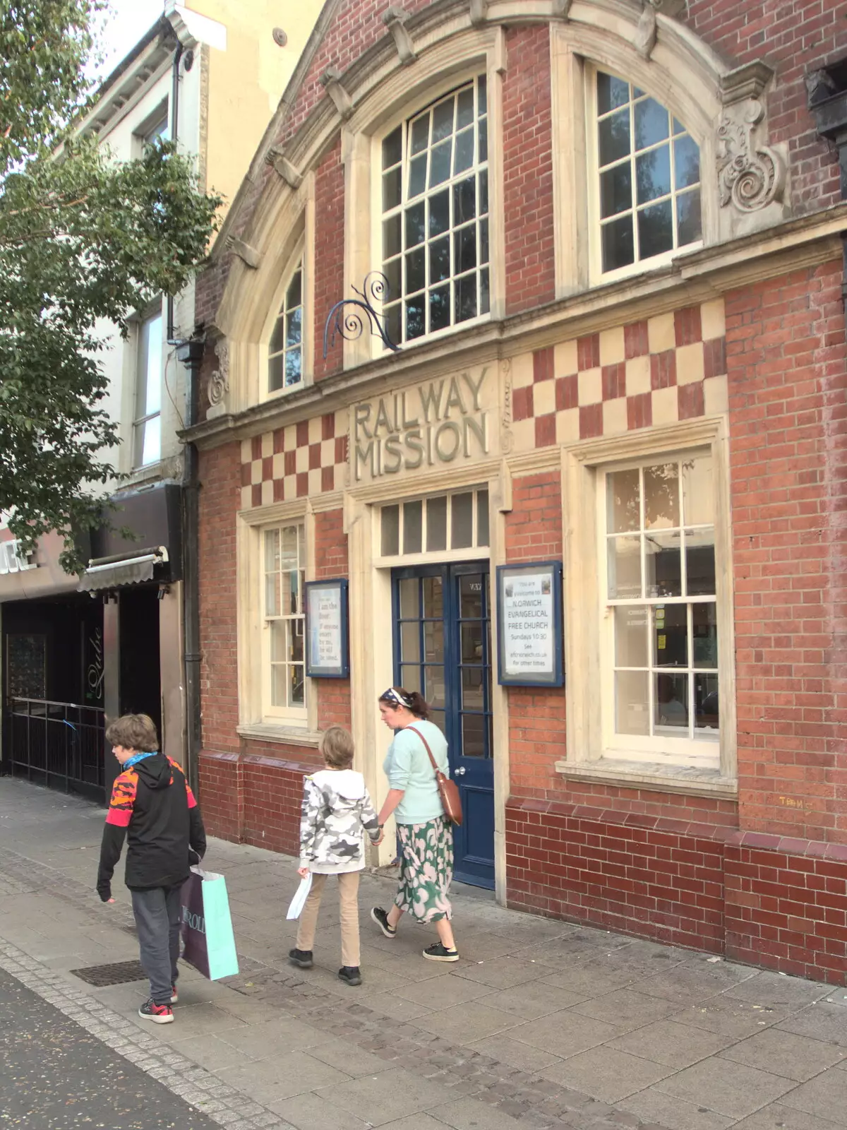 We pass by the Railway Mission, from BSCC at Ampersand and Birthday Lego at Jarrold's, Norwich, Norfolk - 25th September 2021