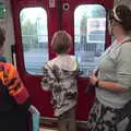 Harry waits for the doors as we get to Diss, BSCC at Ampersand and Birthday Lego at Jarrold's, Norwich, Norfolk - 25th September 2021