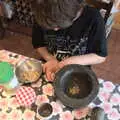 Fred makes flour from some salvaged grains of wheat, Vintage Tractor Ploughing, Thrandeston, Suffolk - 26th September 2021