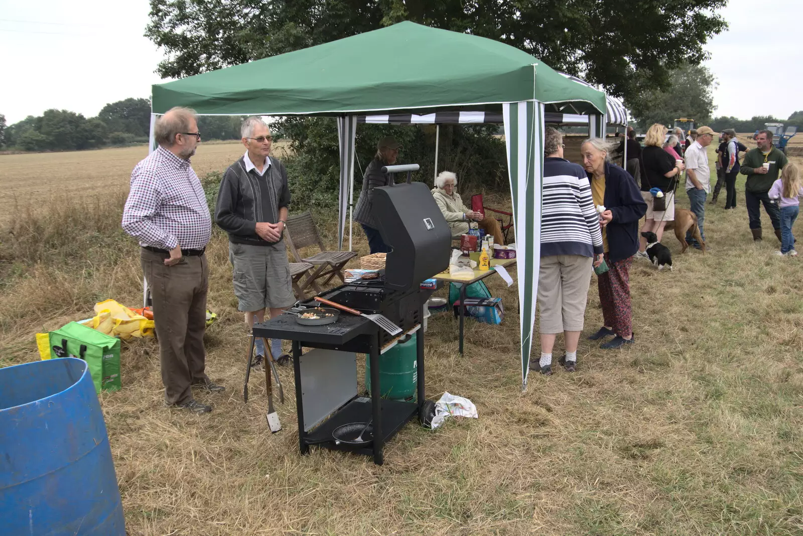 Uncle Mick's hanging out by the gazebo, from Vintage Tractor Ploughing, Thrandeston, Suffolk - 26th September 2021