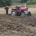 There's more wheel spinning, Vintage Tractor Ploughing, Thrandeston, Suffolk - 26th September 2021