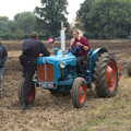 The Fordson Dexta driver stops for a drink, Vintage Tractor Ploughing, Thrandeston, Suffolk - 26th September 2021
