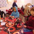 Fred looks up, with his Harry Potter Lego, Sunday Lunch at the Village Hall, Brome, Suffolk - 10th October 2021