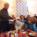 Harry helps draw out a raffle ticket, Sunday Lunch at the Village Hall, Brome, Suffolk - 10th October 2021