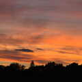 There's a dramatic sunset over the side field, Sunday Lunch at the Village Hall, Brome, Suffolk - 10th October 2021