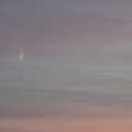 A hazy crescent moon in a pink and blue sky, Sunday Lunch at the Village Hall, Brome, Suffolk - 10th October 2021