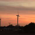 Wind turbines in the sunset, Sunday Lunch at the Village Hall, Brome, Suffolk - 10th October 2021