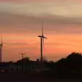 Wind turbines in the sunset, Sunday Lunch at the Village Hall, Brome, Suffolk - 10th October 2021