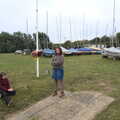 Fred and Isobel by the boatyard, A Trip to Weybread Sailing Club, Harleston, Norfolk - 17th October 2021
