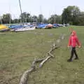 Harry strolls around near the car park, A Trip to Weybread Sailing Club, Harleston, Norfolk - 17th October 2021