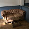A nice leather Chesterfield sofa in the pub, A Trip to Weybread Sailing Club, Harleston, Norfolk - 17th October 2021