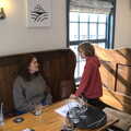 Harry chats to Isobel, A Trip to Weybread Sailing Club, Harleston, Norfolk - 17th October 2021