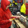 Fred learns to do some wood turning, Cameraphone Randomness and The Crystal Maze, London - 21st October 2021
