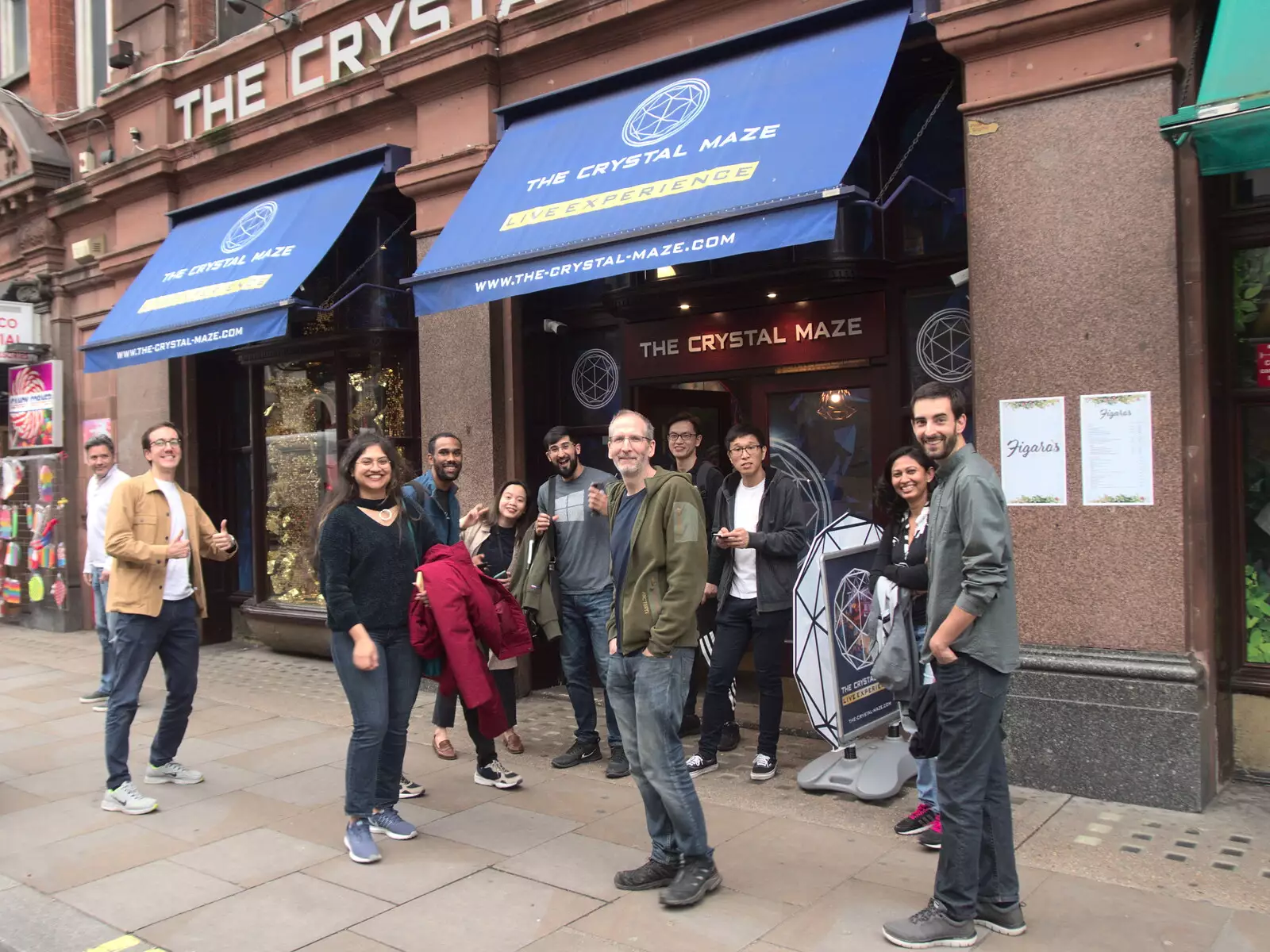 The gang on Shaftesbury Avenue, from Cameraphone Randomness and The Crystal Maze, London - 21st October 2021