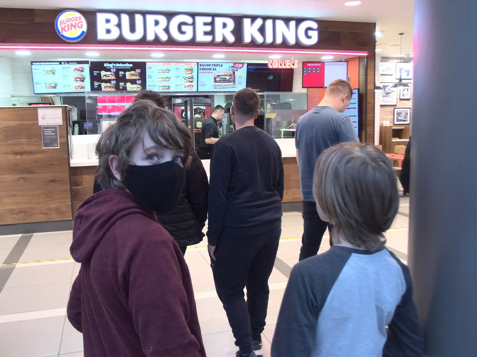 Fred looks around as Harry queues up, from Five Days in Lanzarote, Canary Islands, Spain - 24th October 2021