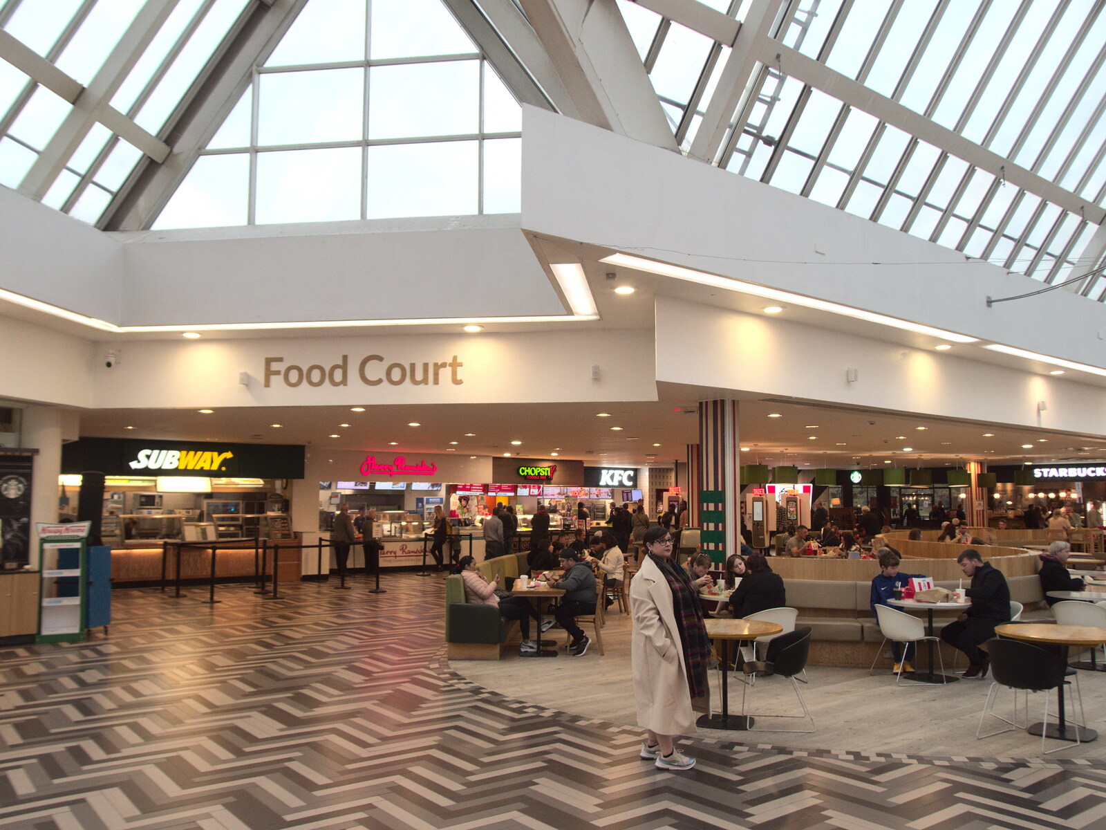 The food court at Stansted Mountfitchet services from Five Days in Lanzarote, Canary Islands, Spain - 24th October 2021
