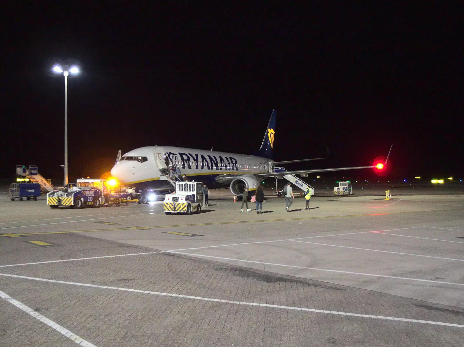 Our plane awaits on the apron, from Five Days in Lanzarote, Canary Islands, Spain - 24th October 2021