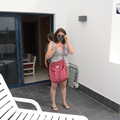 Isobel on the balcony, Five Days in Lanzarote, Canary Islands, Spain - 24th October 2021