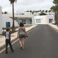 Harry and Isobel wander up the road, Five Days in Lanzarote, Canary Islands, Spain - 24th October 2021