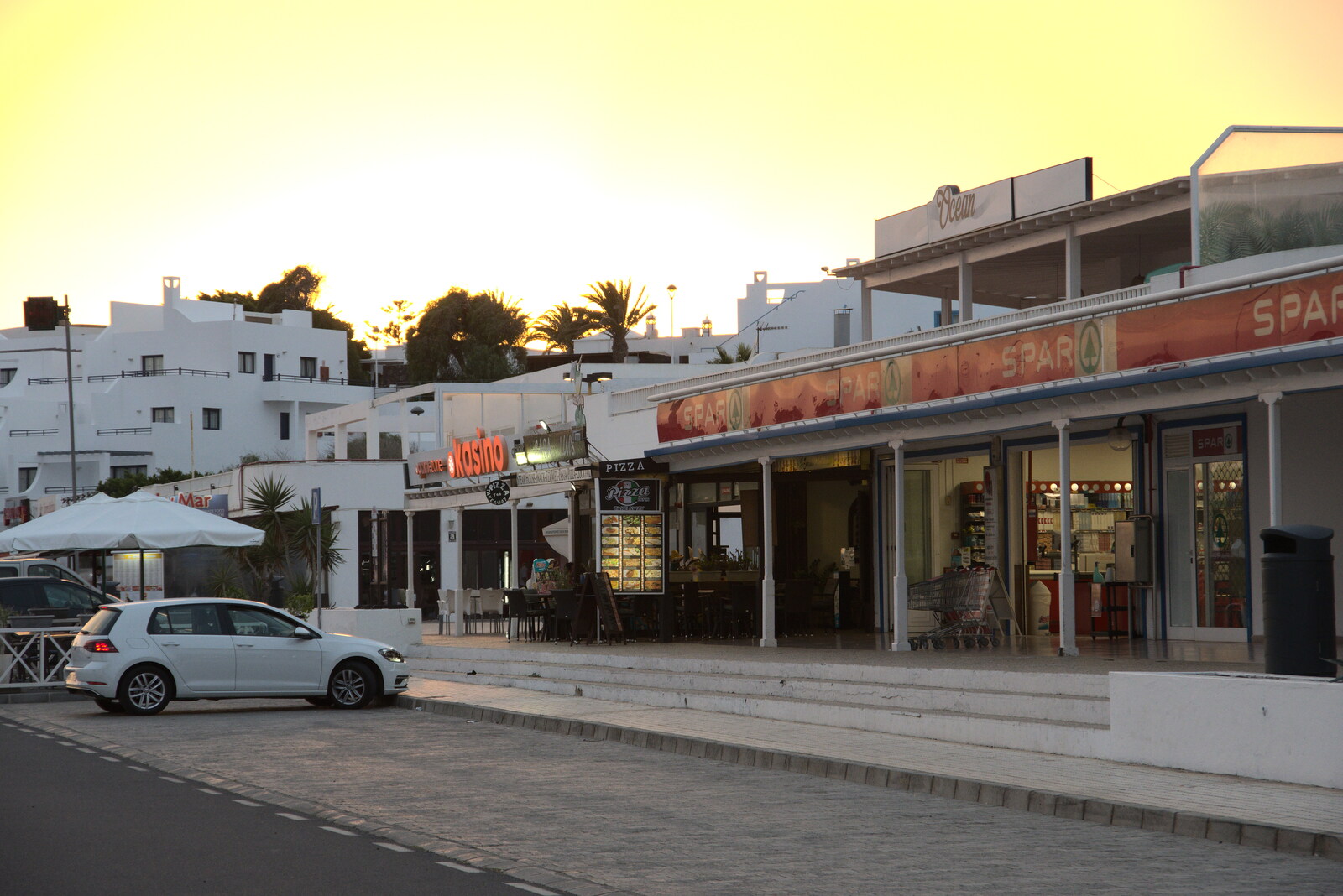 The sun sets over the Spar from Five Days in Lanzarote, Canary Islands, Spain - 24th October 2021