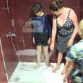 Fred gets sand washed off his feet, Five Days in Lanzarote, Canary Islands, Spain - 24th October 2021